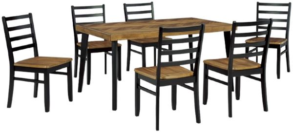 Signature Design by Ashley Blondon 7-Piece Black/Brown Dining Table Set Signature Design by Ashley Blondon 7-Piece Black/Brown Dining Table Set