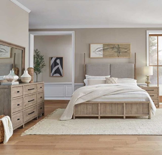 Liberty Furniture Proximity Place 4-Piece Barley/Barley Buff King Poster Bedroom Set-1