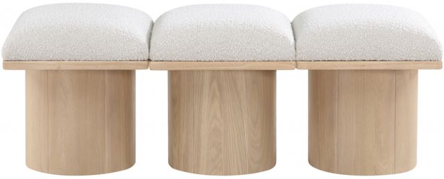 Meridian Furniture Pavilion 3-Piece Cream/Natural 47" Modular Bench Set-1