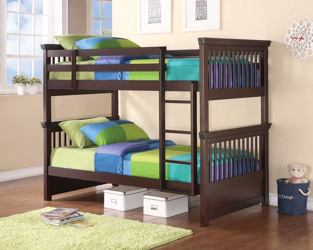Coaster® Miles Cappuccino Youth Twin/Twin Bunk Bed-2