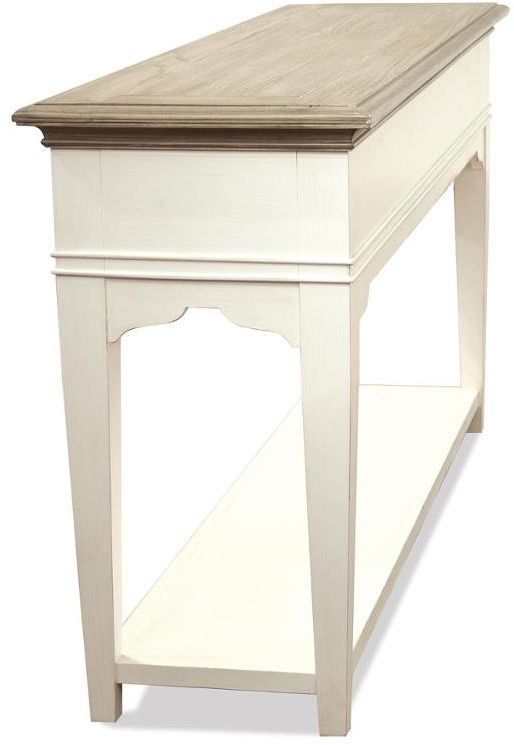 Riverside Furniture Myra Natural Sofa Table with Paperwhite Base-2