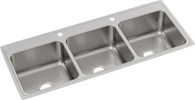 Elkay Lustertone® Classic Lustrous Satin 54" x 22" x 10-1/8" 2-Hole Triple Bowl Drop-In Sink-0