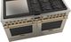 Fulgor Milano® Evoque 400 Series 60" Stainless Steel Pro Style Dual Fuel Hybrid Range with Brushed Brass Trim -3