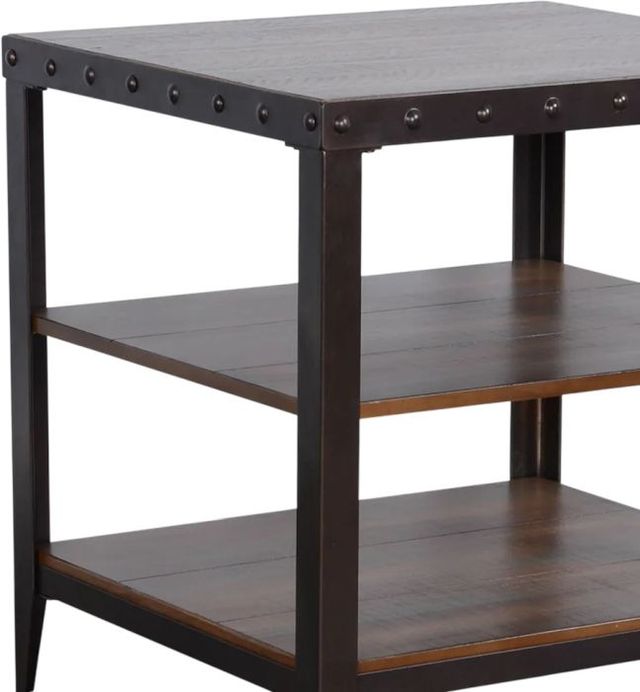 Sunny Designs™ San Diego Antique Brown End Table with Dark Gray Base-2