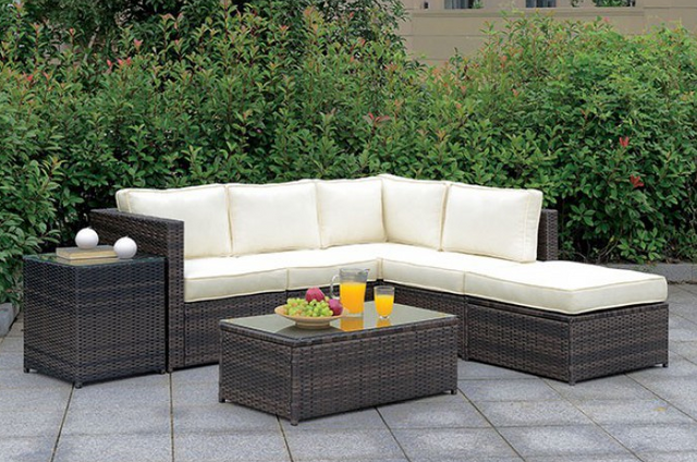 Furniture of America® Ilona Brown 3 Piece Patio Set