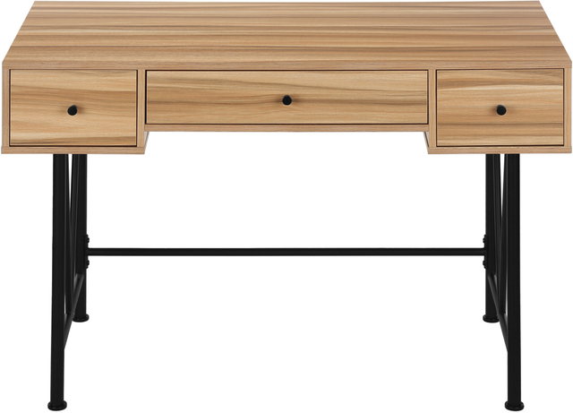 Monarch Specialties Inc. Black/Light Recovered Wood-Look Computer Desk-1