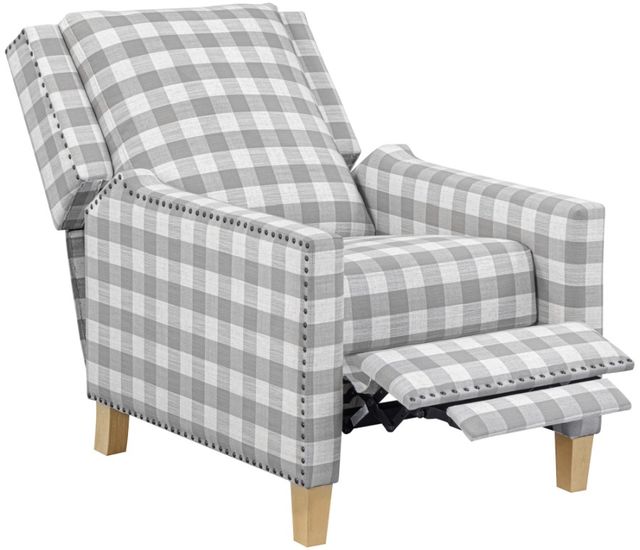 Powell® Portier Gray Check Manual Pushback Recliner-1