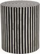 Moe's Home Collection Chameau Black/White Striped Cylindrical Side Table-0