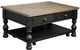 Riverside Furniture Barrington Antique Oak Rectangular Coffee Table with Matte Black Base-0