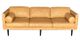 A & B Home Tan Brown Sofa with Square Arms and Two Bolster Pillows-0