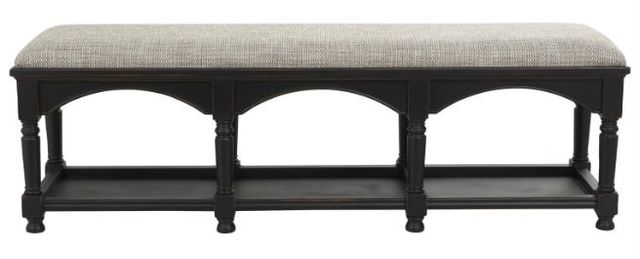 Deco Marche Black Fabric Storage Bench-1