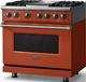 Viking® 5 Series 36" Spiced Cider Pro Style Dual Fuel (NG) Range with Polished Chrome Trim-3