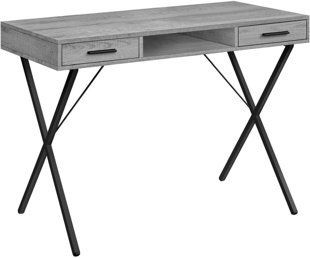 Monarch Specialties Inc. Black Metal/Grey Computer Desk-0