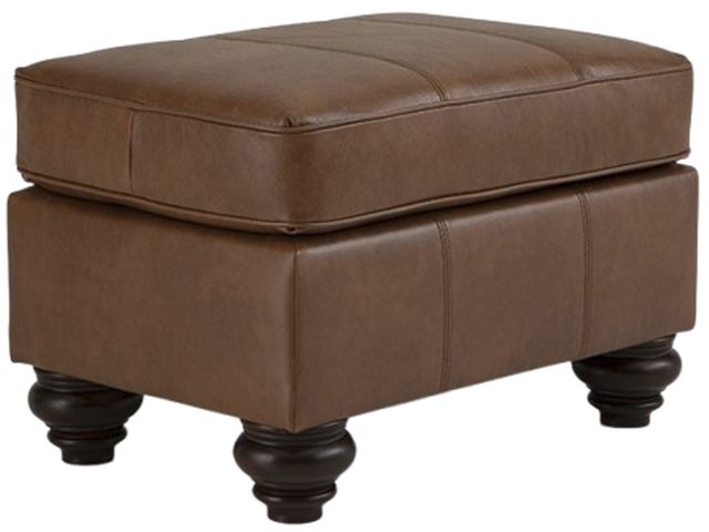 Best® Home Furnishings Customizable Field & Stream Home F24 Leather Ottoman with Dark Walnut Legs-0