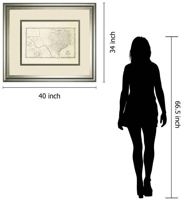 Classy Art New Map of the State of Texas by Johnson and Wank Wall Art-2