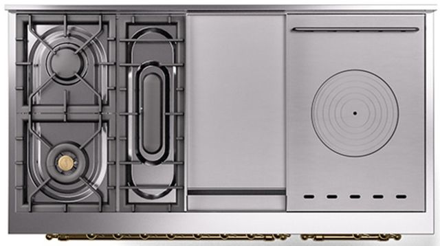Ilve® Nostalgie II Series 48" Antique White Pro Style Dual Fuel Range-2