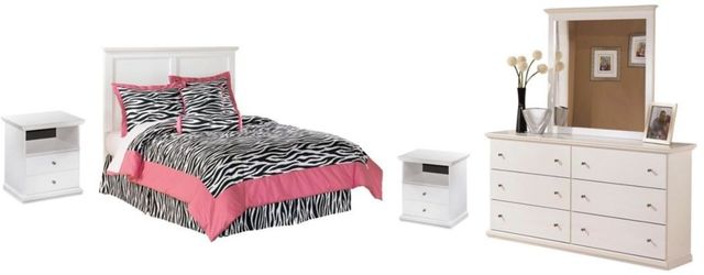 Signature Design by Ashley® Bostwick Shoals 5-Piece White Full Panel Headboard Bed Set-0