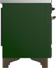 Ilve® Majestic III 36" Emerald Green Pro Style Induction Range with Solid Door and Burnished Trim-4