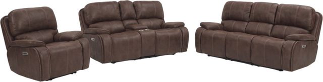 Elements International Atlantis 3-Piece Heritage Brown Power Reclining Living Room Reclining Seating Set-0