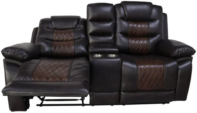 New Classic® Home Furnishings Nikko Brown Dual Power Reclining Console Loveseat-3