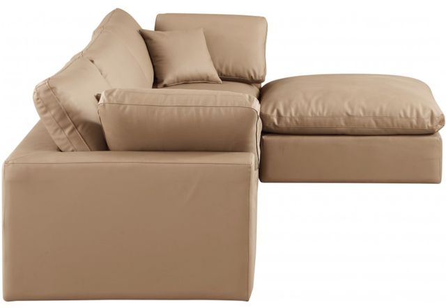 Meridian Furniture Comfy 4-Piece Tan L-Shape Vegan Leather Sectional -2