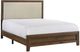 Crown Mark Millie Brown Cherry Queen Upholstered Panel Bed-0