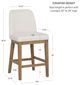 Linon Torres 2-Piece Cream/Natural Brown Upholstered Counter Stool Set-2