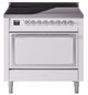 Ilve® Nostalgie II Noblesse 36'' White Pro Style Induction Range with Chrome Trim-0