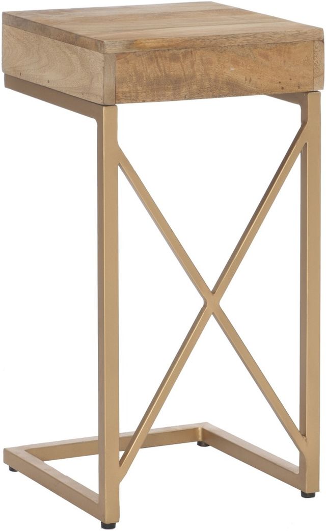 Powell® Cammie Natural C-Table with Gold Base-2