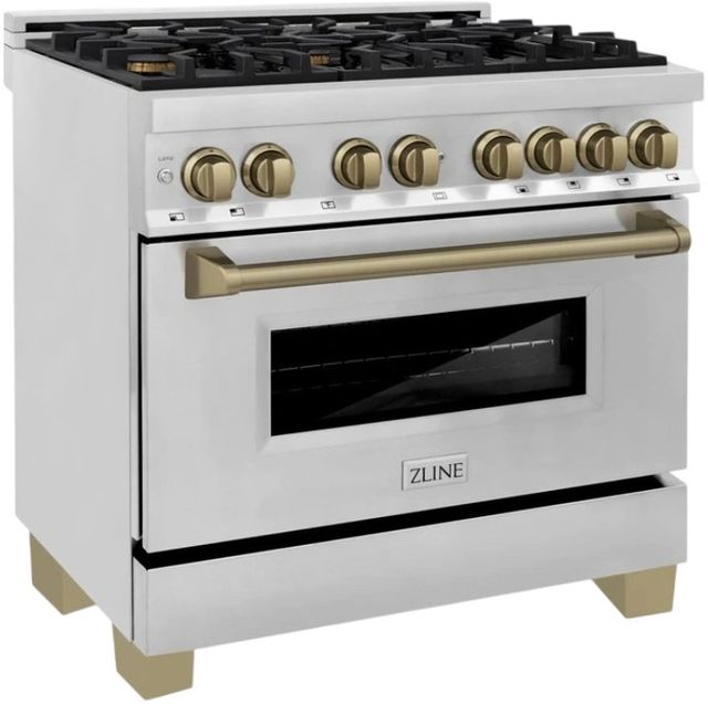 ZLINE Autograph Edition 36" Stainless Steel Pro-Style Dual Fuel Natural Gas Range-3