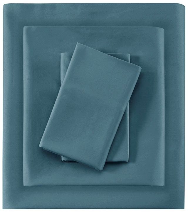 Olliix by Sleep Philosophy Teal King 300 Thread Count Liquid Cotton Sheet Set-0