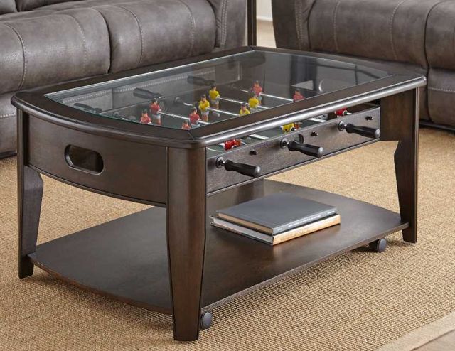 Steve Silver Co. Diletta Glass Top Cocktail Table with Dark Walnut Base-3