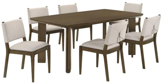 Coaster® Ottowa 7-Piece Brown/Light Tan Rectangular Dining Room Table Set-0