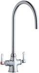 Elkay Chrome Single Hole Concealed Deck Laminar Flow Faucet with 8" Gooseneck Spout and 2" Lever Handles-0