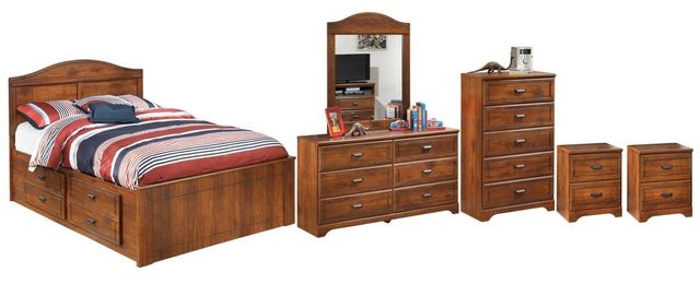 Signature Design by Ashley® Barchan 6-Piece Medium Brown Full Panel Bed-0