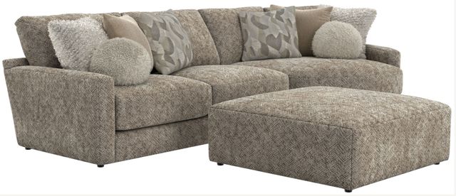Jackson Furniture Turner 3-Piece Mushroom Modular Sectional with Ottoman-0