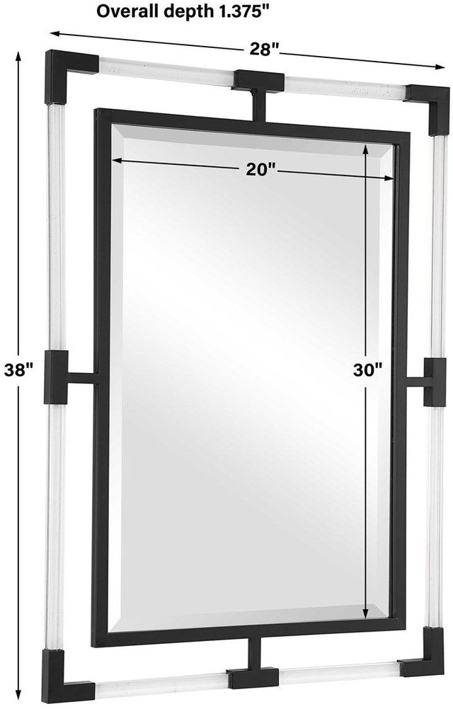 Uttermost® Balkan Matte Black Mirror-2