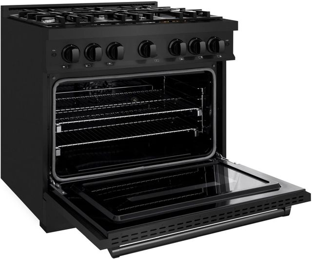 ZLINE Classic 36" Black Stainless Steel Pro Style Dual Fuel Range-3