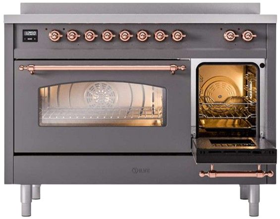 Ilve® Nostalgie II Series 48" Matte Graphite Pro Style Induction Range-2