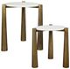 Uttermost® Claridge 2-Piece White Marble Top Nesting Table Set with Antique Gold Legs-0