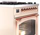 Ilve® Nostalgie II Noblesse 30" Antique White Pro Style Dual Fuel Range with Copper Trim-4