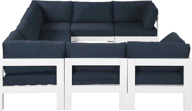 Meridian Furniture Nizuc 8-Piece Navy Outdoor Patio Modular Sectional Set-1
