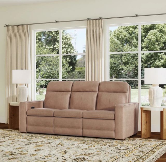 Flexsteel® Dutch Desert Tan Power Reclining Sofa with Console-1