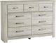 Signature Design by Ashley® Bellaby 6-Piece Whitewash King Crossbuck Panel Bed Set-2