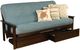 Kodiak Furniture Monterey Linen Aqua/Espresso Full Storage Futon with Mattress-0