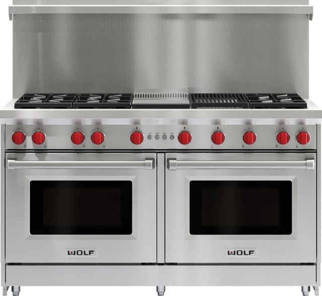 Wolf® 60" Stainless Steel Pro Style Liquid Propane Gas Range-3