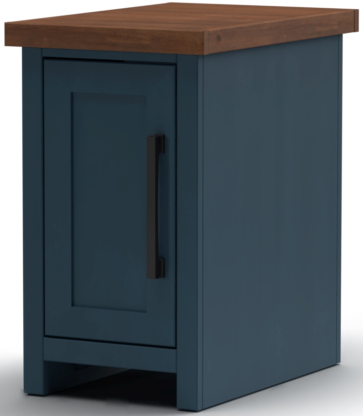 Legends Home Nantucket Blue Denim Chairside Table with Whiskey Top Woods Household