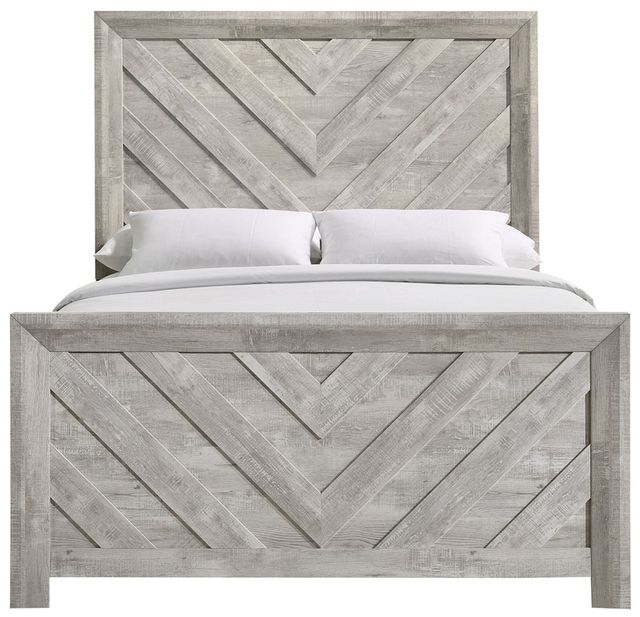Elements International Eleanor White Full Panel Bed-3