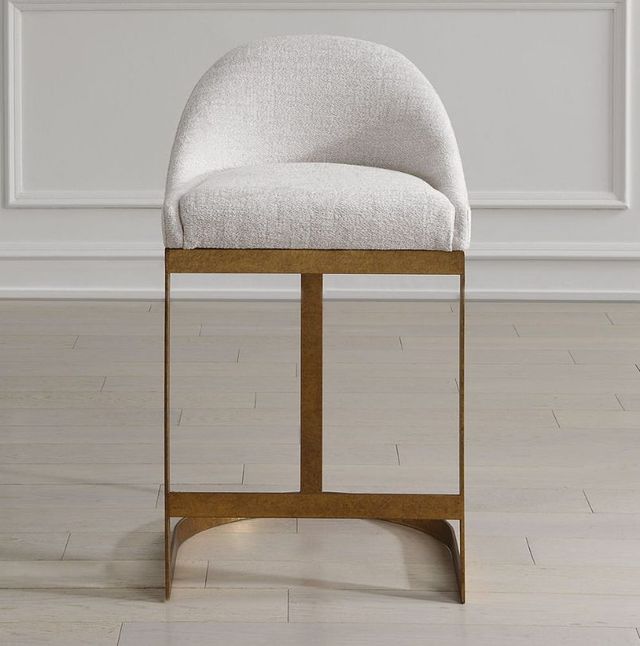 Uttermost® Ira Antique Gold Leaf/Ivory Counter Stool-1