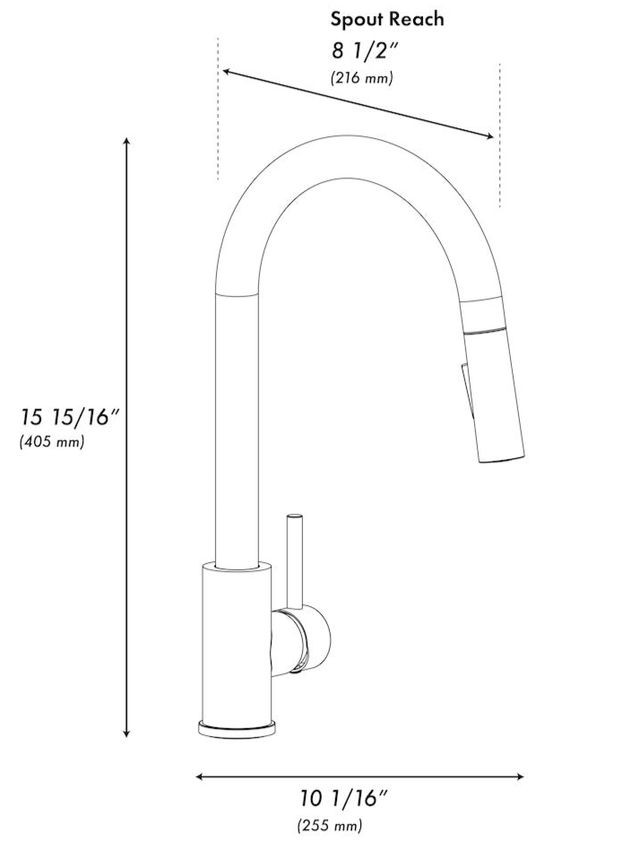 ZLINE Autograph Edition Champagne Bronze Incline Pull Down Single Handle Kitchen Faucet-4